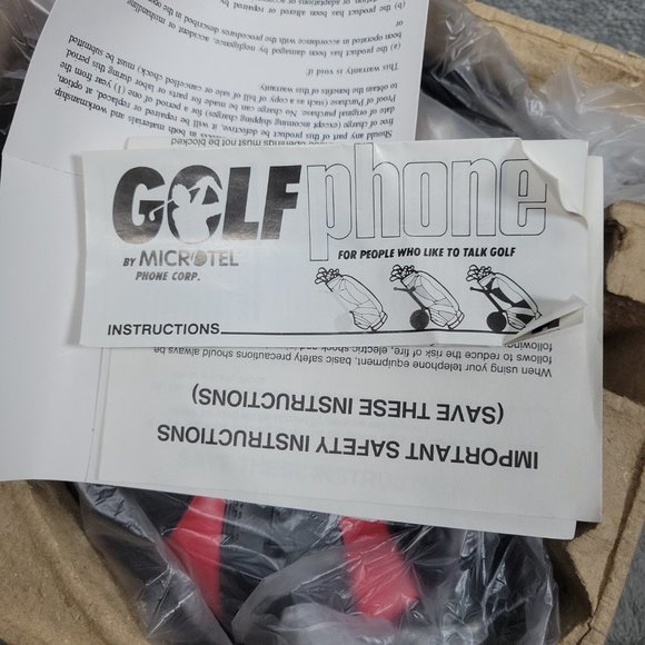 Vintage Bondwell Black/Red Golf Bag Desk Telephone~c. 1989~Open Box! - Picture 15 of 16